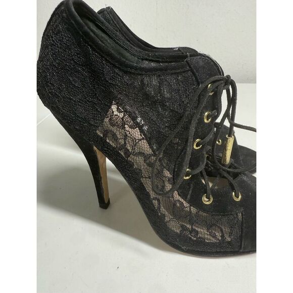 Victoria’s Secret Size 7,5 Black Lacie Tie Lace Up Heels / Stilettos - Picture 2 of 15